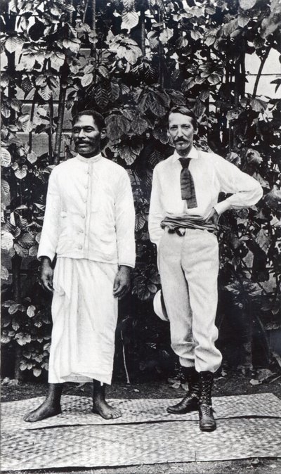 Robert Louis Stevenson og hans ven Tuimale Aliifono af English Photographer